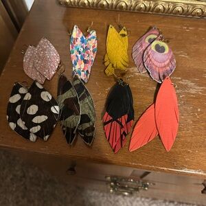 Colorful Feather Earrings Set. Orig 22.00 a pair.